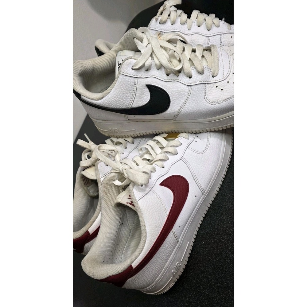 2 Pairs Nike Air Force 1 '07 Shoes White‎ Team Red Black CZ0326-100 Men 11.5 EUC